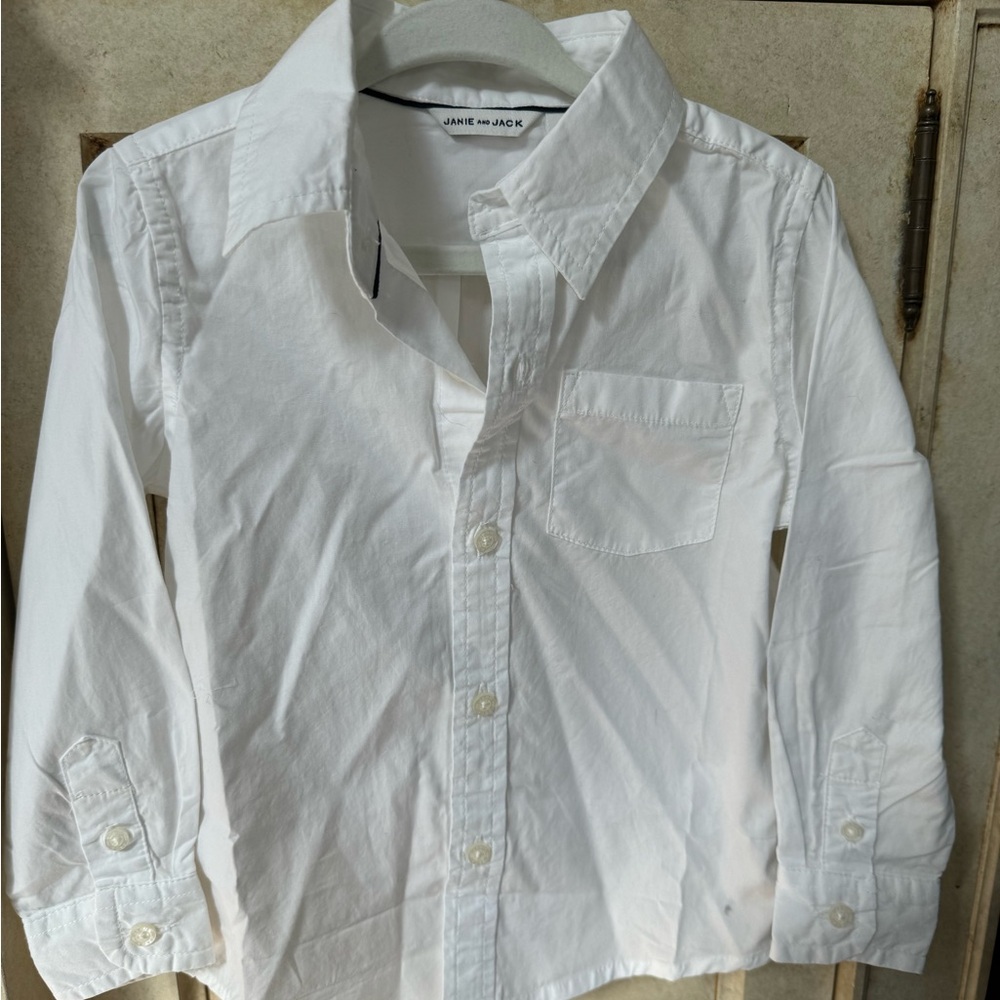 All White Toddler Long Sleeve Button Up